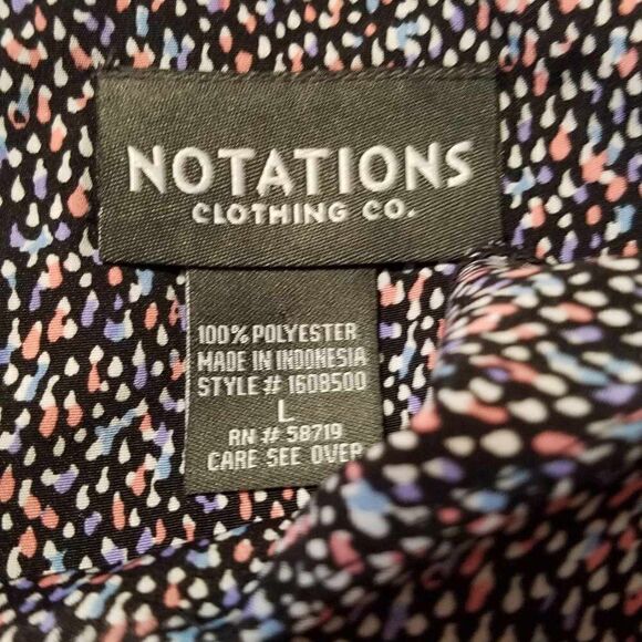 Notations Black Pink Blue Print Shell size Large - Picture 3 of 12